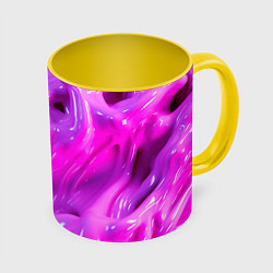 Кружка 3D Розовая слизь, цвет: 3D-белый + желтый