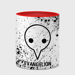 Кружка 3D Evangelion glitch на светлом фоне, цвет: 3D-белый + красный — фото 2