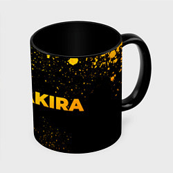 Кружка 3D Akira - gold gradient: надпись и символ, цвет: 3D-белый + черный