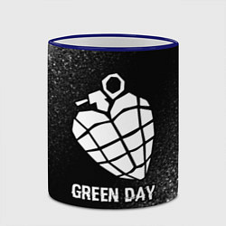 Кружка 3D Green Day glitch на темном фоне, цвет: 3D-синий кант — фото 2