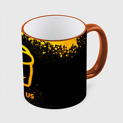 Кружка 3D Among Us - gold gradient, цвет: 3D-оранжевый кант