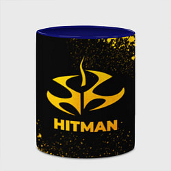 Кружка 3D Hitman - gold gradient, цвет: 3D-белый + синий — фото 2