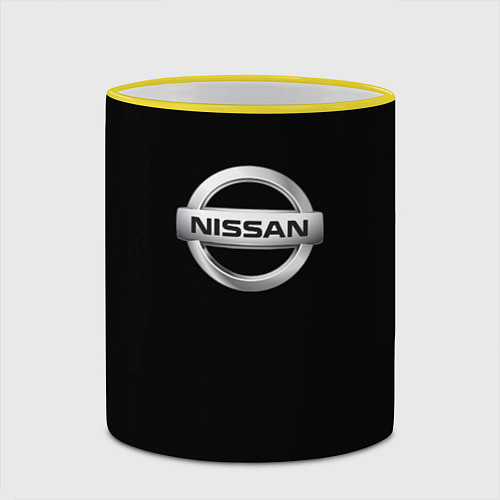 Кружка цветная Nissan sport auto / 3D-Желтый кант – фото 2