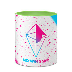 Кружка 3D No Mans Sky neon gradient style, цвет: 3D-белый + светло-зеленый — фото 2