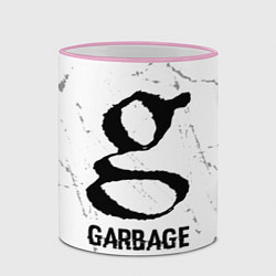 Кружка 3D Garbage glitch на светлом фоне, цвет: 3D-розовый кант — фото 2