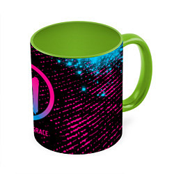 Кружка 3D Three Days Grace - neon gradient, цвет: 3D-белый + светло-зеленый