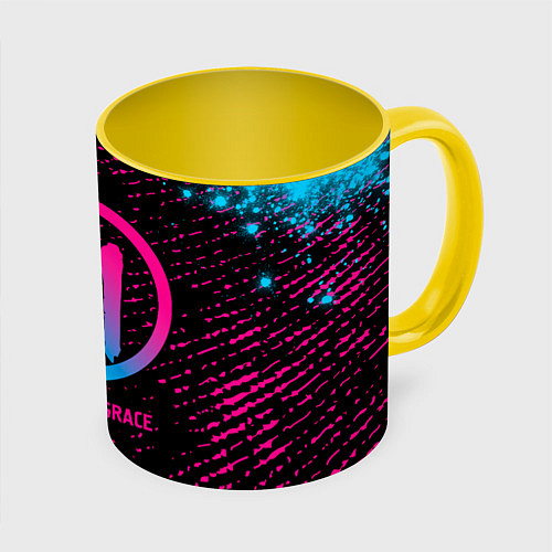 Кружка цветная Three Days Grace - neon gradient / 3D-Белый + желтый – фото 1