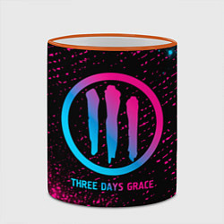 Кружка 3D Three Days Grace - neon gradient, цвет: 3D-оранжевый кант — фото 2