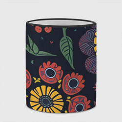 Кружка 3D Простые цветы на глубоком синем, цвет: 3D-черный кант — фото 2
