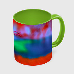 Кружка 3D Xbox game studio neon, цвет: 3D-белый + светло-зеленый