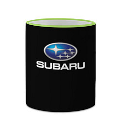 Кружка 3D Subaru sport auto car, цвет: 3D-светло-зеленый кант — фото 2
