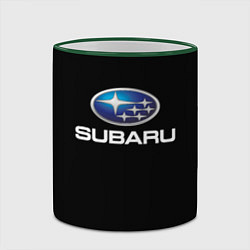 Кружка 3D Subaru sport auto car, цвет: 3D-зеленый кант — фото 2