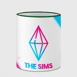 Кружка 3D The Sims neon gradient style, цвет: 3D-зеленый кант — фото 2