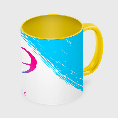 Кружка цветная Ozzy Osbourne neon gradient style / 3D-Белый + желтый – фото 1