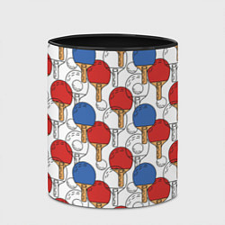 Кружка 3D Настольный теннис - ракетки, цвет: 3D-белый + черный — фото 2