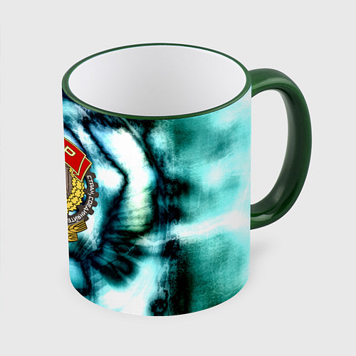 Кружка цветная Назад в ссср негатив / 3D-Зеленый кант – фото 1