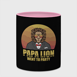 Кружка 3D Папа лев выходит на вечеринку, цвет: 3D-белый + розовый — фото 2