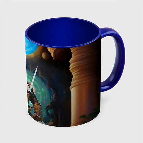 Кружка цветная Гачимучи Билли Харингтон рыцарь / 3D-Белый + синий – фото 1