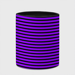 Кружка 3D Фиолетовый в чёрную полоску, цвет: 3D-белый + черный — фото 2