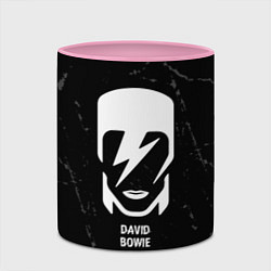 Кружка 3D David Bowie glitch на темном фоне, цвет: 3D-белый + розовый — фото 2