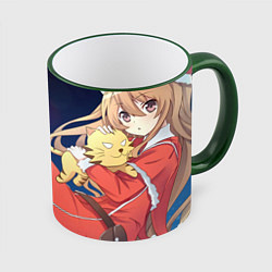 Кружка 3D Toradora Тайга Айсака, цвет: 3D-зеленый кант