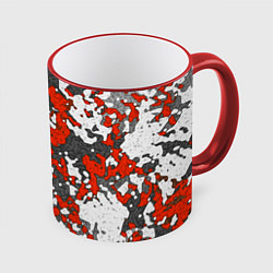Кружка цветная Абстракция серо-красная