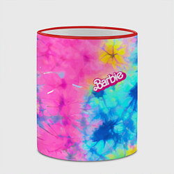 Кружка 3D Barbie - floral pattern - tie-dye, цвет: 3D-красный кант — фото 2