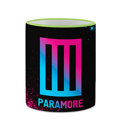 Кружка 3D Paramore - neon gradient, цвет: 3D-светло-зеленый кант — фото 2
