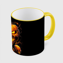 Кружка 3D Evil pumpkin, цвет: 3D-желтый кант
