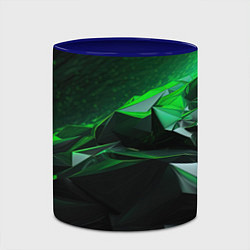 Кружка 3D Green abstract geometry, цвет: 3D-белый + синий — фото 2