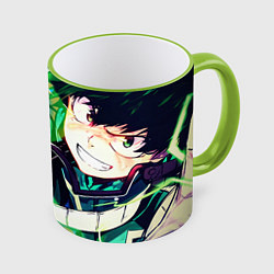 Кружка 3D Моя геройская академия Midoriya Izuku, цвет: 3D-светло-зеленый кант