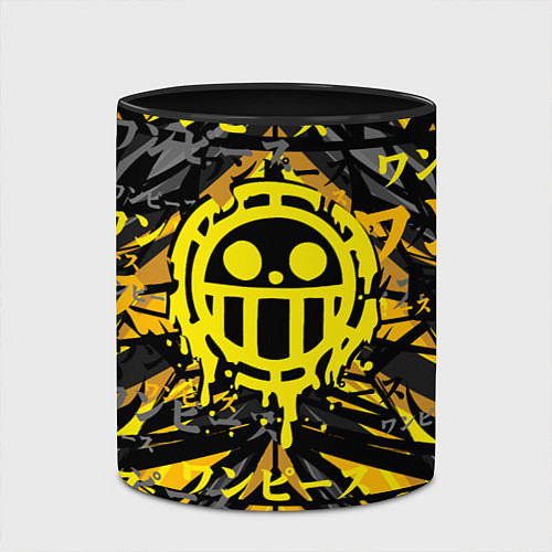Кружка цветная One Piece Trafalgar symbol / 3D-Белый + черный – фото 2