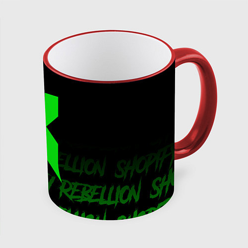 Кружка цветная Shopify Rebellion / 3D-Красный кант – фото 1