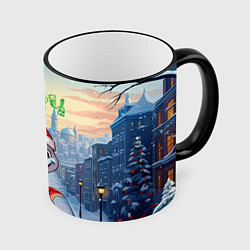 Кружка 3D Праздничный дракон 2024, цвет: 3D-черный кант