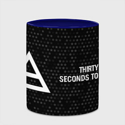 Кружка 3D Thirty Seconds to Mars glitch на темном фоне по-го, цвет: 3D-белый + синий — фото 2