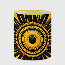 Кружка 3D Желто-черный узор в африканском стиле, цвет: 3D-желтый кант — фото 2
