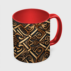 Кружка цветная Асимметричный узор в викингском стиле