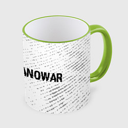 Кружка 3D Manowar glitch на светлом фоне по-горизонтали, цвет: 3D-светло-зеленый кант