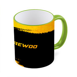 Кружка 3D Daewoo - gold gradient по-горизонтали, цвет: 3D-светло-зеленый кант