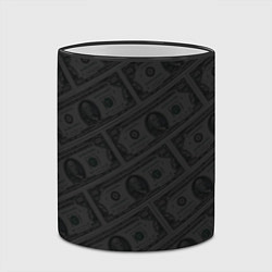 Кружка 3D Патерн доллары купюрой по 100 баксов, цвет: 3D-черный кант — фото 2