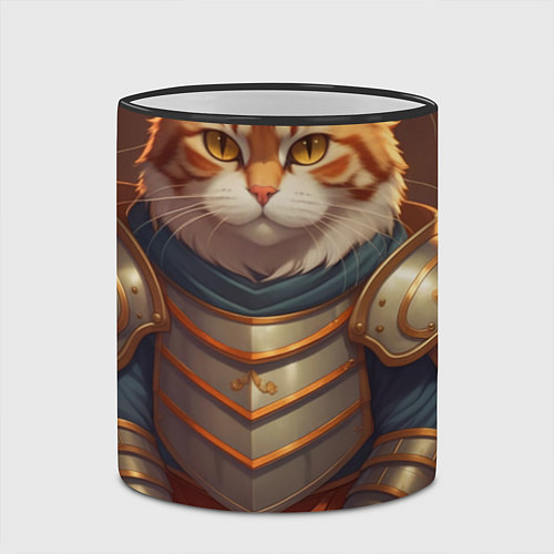 Кружка цветная Кот рыцарь от ai / 3D-Черный кант – фото 2