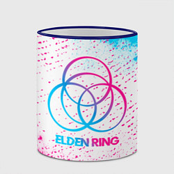 Кружка 3D Elden Ring neon gradient style, цвет: 3D-синий кант — фото 2