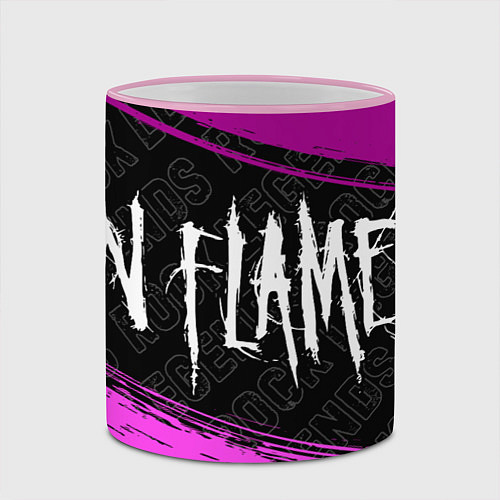 Кружка цветная In Flames rock legends по-горизонтали / 3D-Розовый кант – фото 2