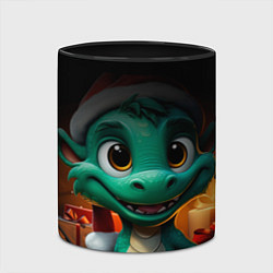 Кружка 3D Зеленый дракон 2024, цвет: 3D-белый + черный — фото 2