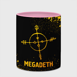 Кружка 3D Megadeth - gold gradient, цвет: 3D-белый + розовый — фото 2