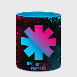 Кружка 3D Red Hot Chili Peppers - neon gradient, цвет: 3D-белый + небесно-голубой — фото 2