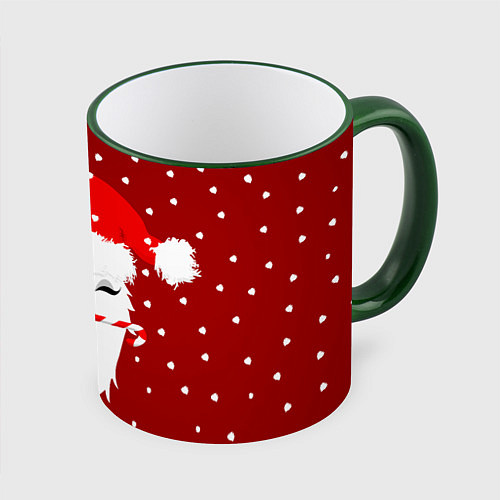 Кружка цветная Лама - альпака с леденцом / 3D-Зеленый кант – фото 1