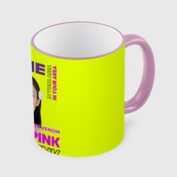 Кружка 3D Jennie - певица Blackpink, цвет: 3D-розовый кант