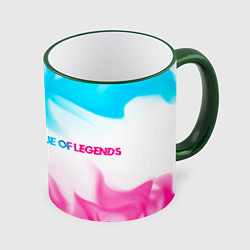 Кружка 3D League of Legends neon gradient style по-горизонта, цвет: 3D-зеленый кант