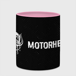 Кружка 3D Motorhead glitch на темном фоне по-горизонтали, цвет: 3D-белый + розовый — фото 2